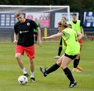 Hundreds turned out for an entertaining match at the Acoustafoam Stadium