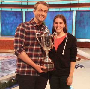 With the Richard Whiteley Memorial Trophy and wife Tamsyn