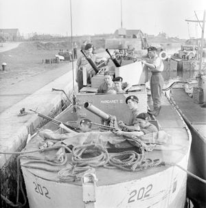 A specialised landing craft of the type that Roy guided to the beach's edge.