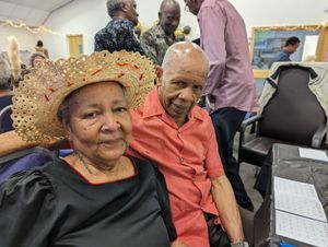 Flora Quest. 78, was born in Trinidad. Her husband, Ken Quest, 83, was born Jamaica.
