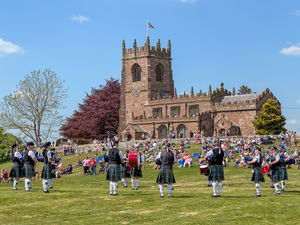Wirral Pipe Band perform in the Main Ring