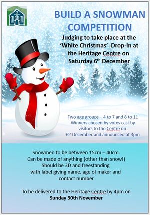 Go along and see the entries for Build a Snowman competition at the Llanwrtyd Wells Heritage and Arts Centre