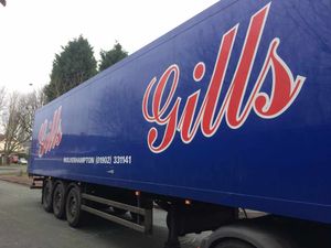 A lorry arrives at the abattoir