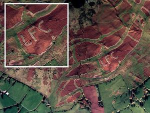 Supporting image for story: Liverpool FC or Ludlow FC? Initials 'LFC' carved onto Shropshire hill in 300ft letters