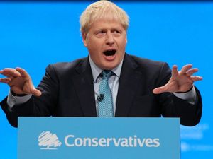 Supporting image for story: Boris Johnson courts laughter in Tory speech absent of new policies