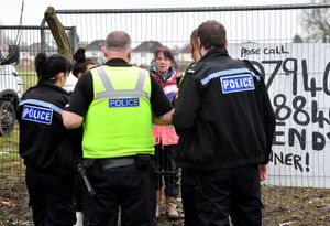 Wendy Chambers with police officers 