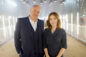 Robot Wars hosts Dara O Briain and Angela Scanlon