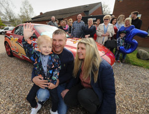 Kiah with mother Paula and father Adrian