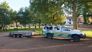 The windows of his van were smashed. Photo: Jimmy Broadhouse