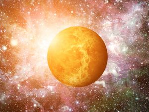 Graphic of Venus in space