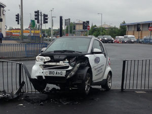 Supporting image for story: Smart car smashes through railings in Wolverhampton ring road crash