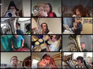 Supporting image for story: Brass band raising the roof for friend after heart and lung transplant