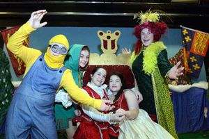 Dress rehearsal for Oswestry Musical Theatre Company's panto at the Marches School