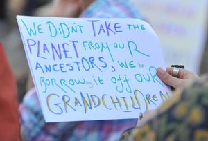 Extinction Rebellion protest in Shrewsbury's Market Square