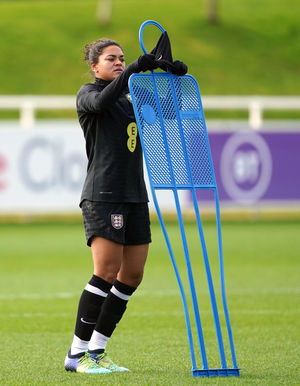England's Jess Carter during a training session at St.George's Park, Burton.