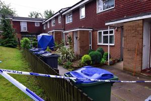 Police tape at the scene in Montgomery Walk on Monday afternoon