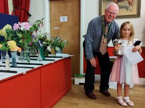 Presentation of the Alex Troup Trophy to Rosie Pollard, overall winner of the Young Gardeners Competition