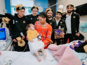 Supporting image for story: GALLERY: Wolves stars pay festive visit to hospital and Compton Care