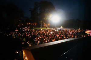 Hundreds of people turned out for the poignant remembrance service, which returned in-person for the first time since 2019.