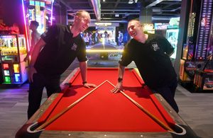  Matthew Drage and Matthew Buttle of Sam Leisure were invited guests on the first night of Superbowl UK in Wolverhampton's Mander Centre