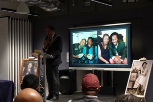 The medal was presented at Birmingham City University 