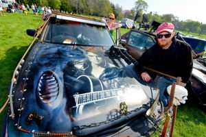 Rogan McGilp and Meg Howard from Herefordshire with his Lexus