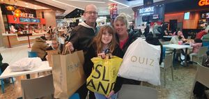Andy, Theresa and Lacey Brookes-Smith were enjoying spending the festive money they'd been given