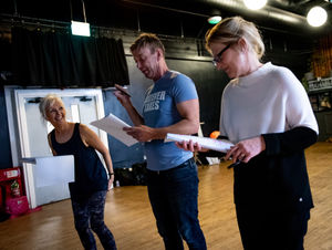 Debbie McGee, Richard Cadell and Gill Jordan. Photo by Graeme Braidwood