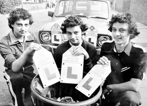 Aged 17 in 1978, triplets Andrew, Martin and Paul Tunney pass their driving test