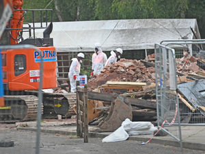 Supporting image for story: Workers sorting through rubble at Crooked House site praised for being 'respectful' 