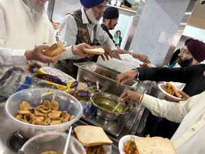 The Langar community kitchen at the temple's opening