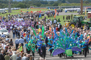A peacock on parade in the pageant