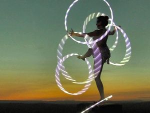Supporting image for story: Nula's hula hooping show is a sunset success