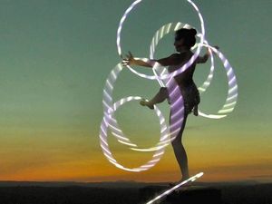 Supporting image for story: Nula's hula hooping show is a sunset success