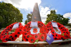 There were poppy wreaths and memorials to those who fell in the 1982 conflict