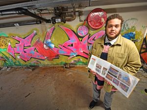 Supporting image for story: Watch: Hidden graffiti by Goldie discovered in Wolverhampton tower block