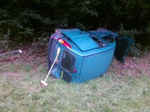 Supporting image for story: Van rolls in Telford A442 crash