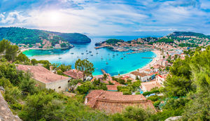 Panoramic view of Porte de Soller, Palma Majorca, Spain