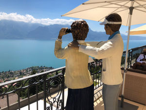 Tim and myself in stone