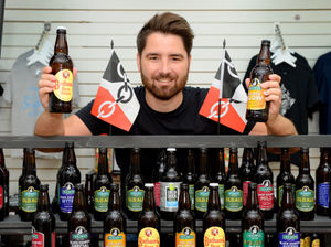 Supporting image for story: 'Stay sairf, sairve lives': Black Country shop reopens with themed face masks and beer after bostin' sign goes viral