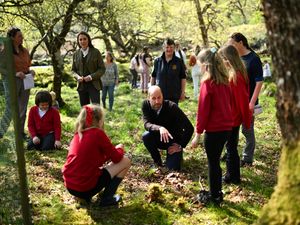 Supporting image for story: William hails importance of communities on visit to woodland on Mull