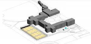Artist impression of how the new seating and fencing will look at the outdoor netball courts (Image: University of Wolverhampton)