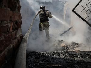 Supporting image for story: Ukrainian drone attack sparks massive fire at Russian oil depot