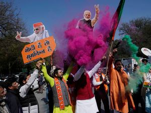 Supporting image for story: Modi’s party wins most seats in high-stakes state election in New Delhi region