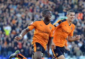 Sheyi Ojo celebrates putting Wolves 2-0 up (© AMA / Sam Bagnall)