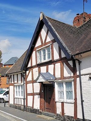 A timber-framed house in Wem, reflecting the 16th-century theme of the Forthcoming Civic Society event.