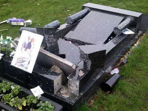 Supporting image for story: Anger at cemetery headstone vandals