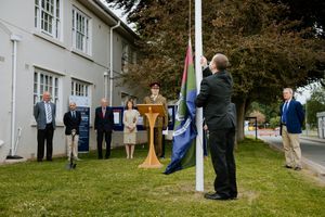 Turf cutting ceremony at Robert Jones and Agnes Hunt Orthopaedic Hospital in Oswestry for the new Veterans Centre at the hospital