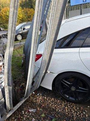 Damage caused to one of the cars at the business.