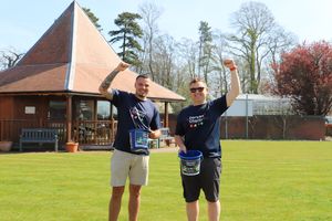 Derwen College marathon runners Dan Jones (right) and Connor Barker